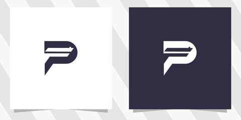 Letter P with Pistol Logo Design