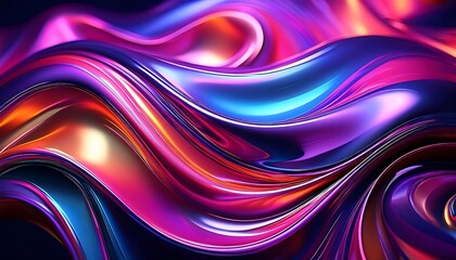 Abstract Metallic Fluidity with Vivid Colors