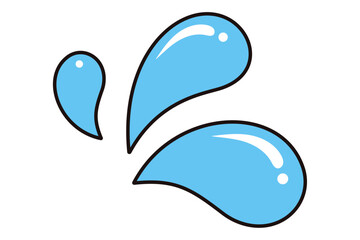 線ありの汗マークイラスト