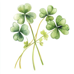 Clover flower watercolor clipart illustration isolated