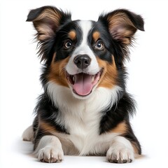 Happy Australian Mist Dog on White Background