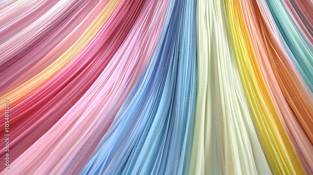Poster colorful pastel fabric waves for vibrant and dynamic background design concepts : generative ai