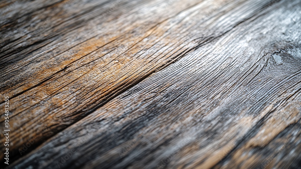 Poster Rustic Weathered Wood Texture with Natural Patterns and Organic Surface Detail : Generative AI