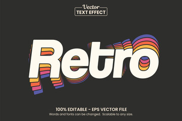 Retro vintage text effect, Editable text effect © Pickypicks