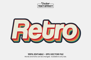 Retro vintage text effect, Editable text effect