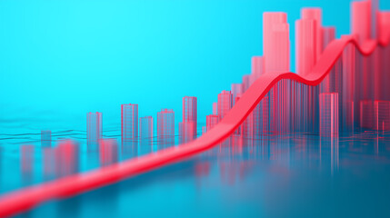 City background financial market red trend road