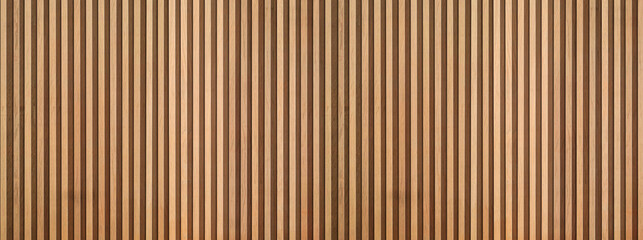wooden wall texture with wood acoustic panels background pattern.
