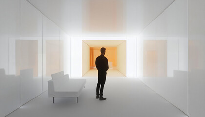 Fototapeta premium Minimalist and unique interior design in the house