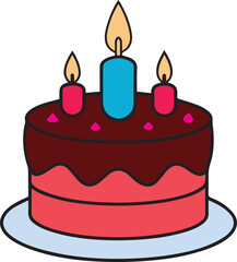  A Catton Sweet birthday cake flat illustration