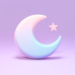 Crescent moon gradient illustration