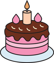  A Catton Sweet birthday cake flat illustration