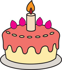  A Catton Sweet birthday cake flat illustration