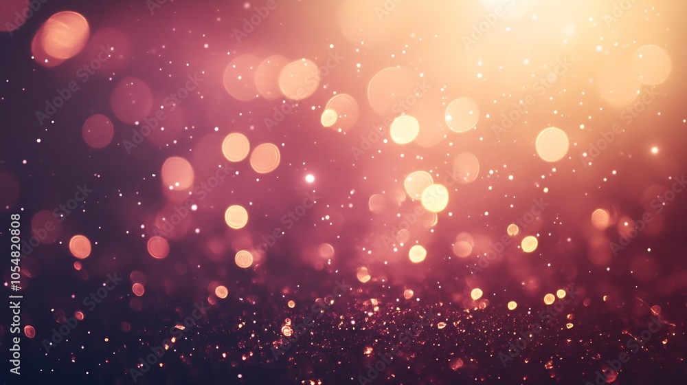 Fototapete abstract red and orange bokeh light with shimmering glow : generative ai
