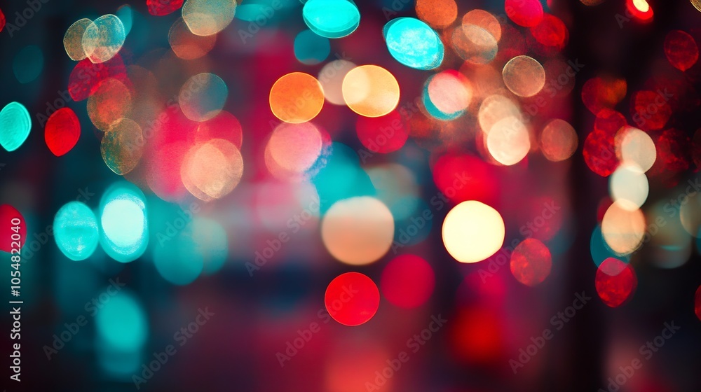 Leinwandbilder vibrant abstract bokeh with red and blue hues creating a festive atmosphere : generative ai