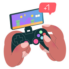 Hands holding mobile game controller