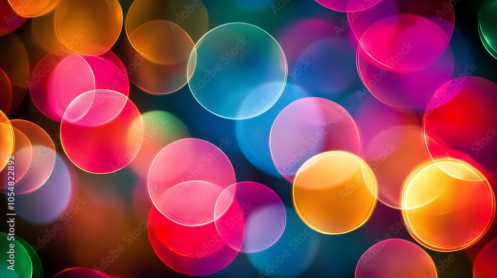 Aufkleber vibrant multicolored bokeh with bright lights in a festive celebration : generative ai