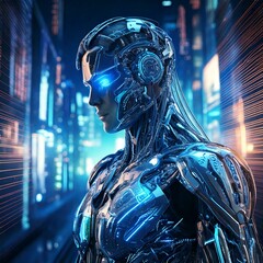 サイバーパンク都市のロボットAI