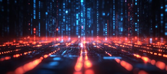 Obraz premium Virtual digital space portal technology background. Generative AI technology. 