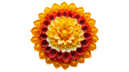 Floral Diwali Diya - Top View. png