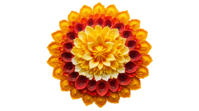 Floral Diwali Diya - Top View. png