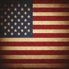 A textured representation of the American flag with red, white, and blue colors.