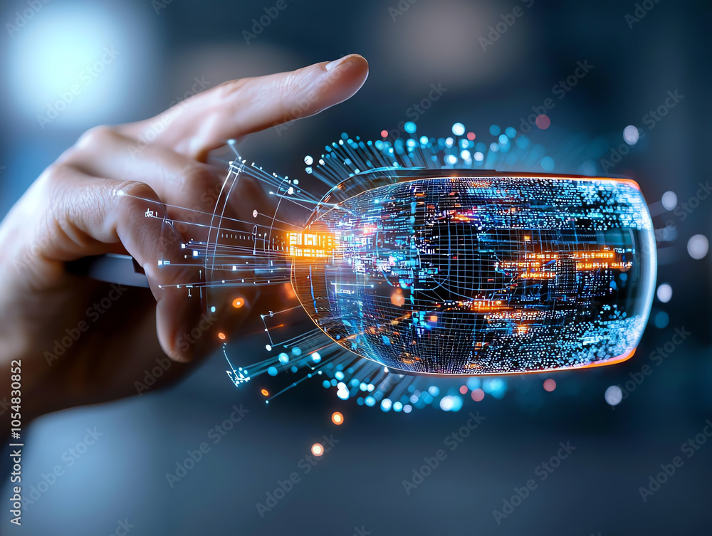 Aufkleber exploring strategic visualization a man engages with vr technology to enhance business strategies an