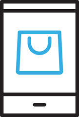 Smartphone Shopping Line Icon
