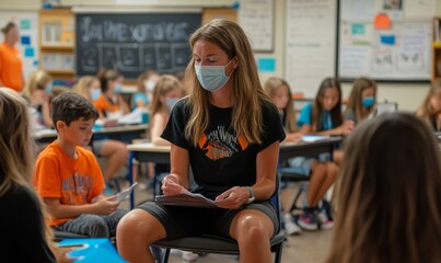 Teacher Engages Students in Interactive Classroom with Mindful Learning Activities
