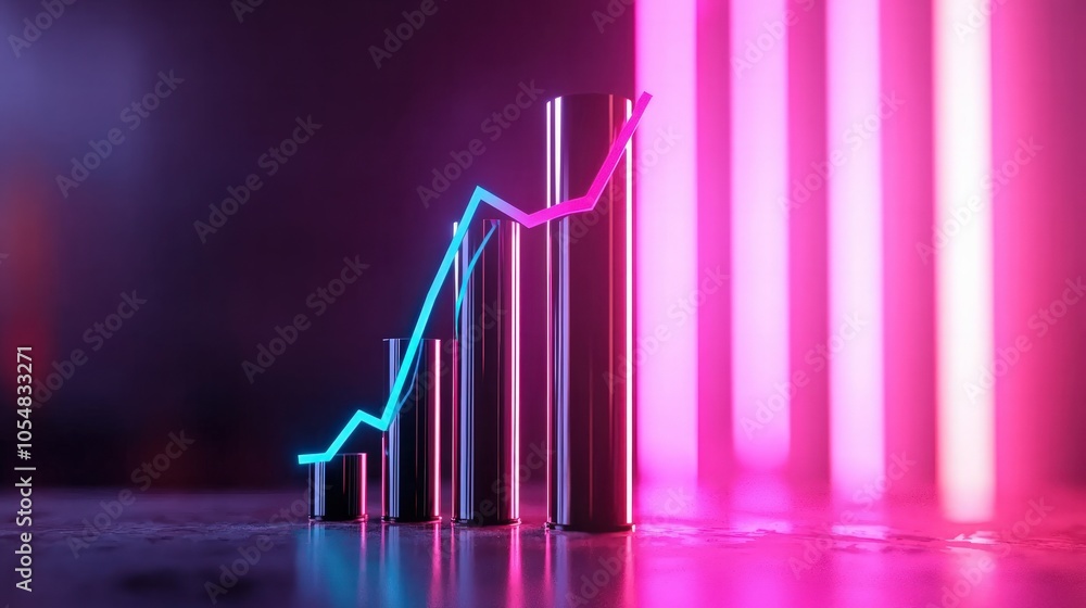 Aufkleber rising trends analyzing growth in business metrics with visual data representation