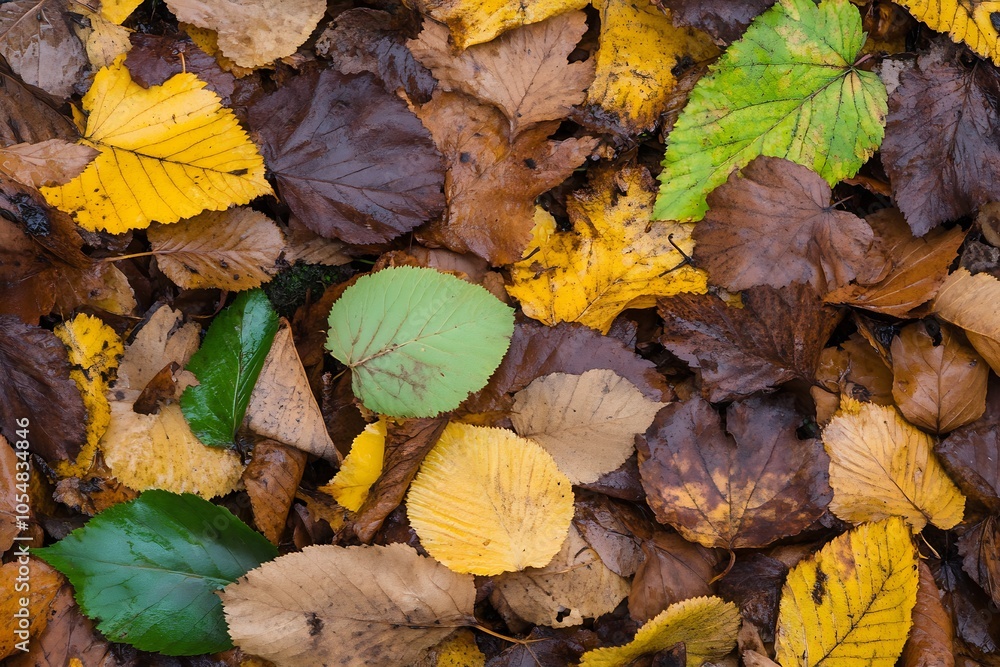 Aufkleber vibrant autumn leaves creating a colorful natural background : generative ai