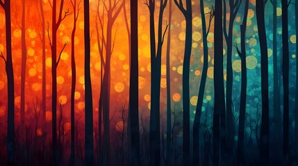 Enchanted Forest with Glowing Lights