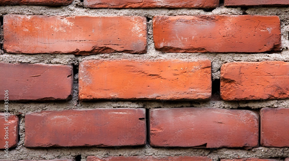 Poster red brick wall close up with rich texture for authentic architectural background : generative ai