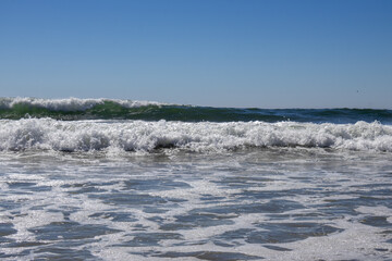 crashing waves with sea foam