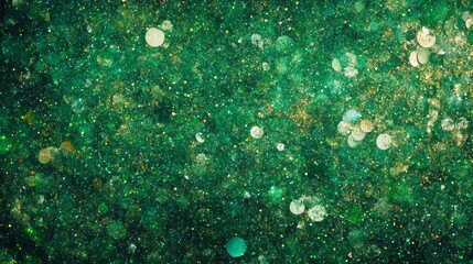 Christmas background in green color with lights