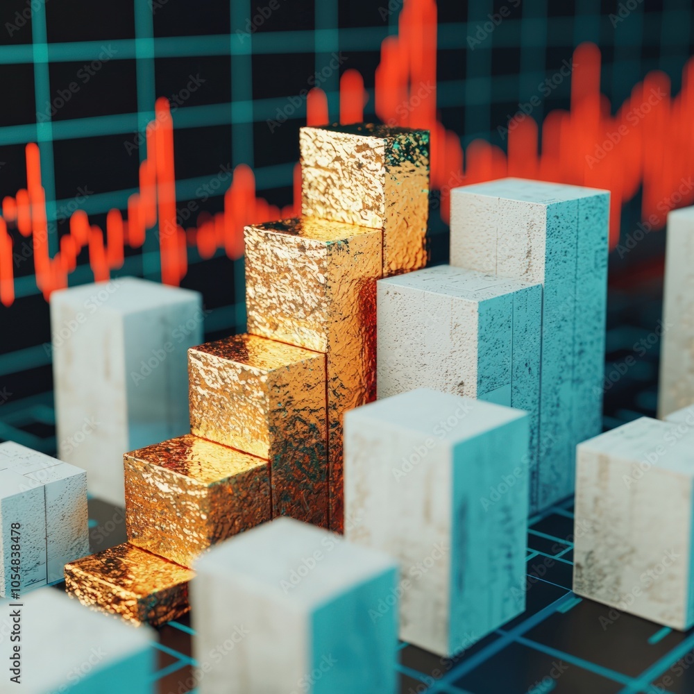 Poster analyzing financial growth through data visualization a closer look at bar charts and trends