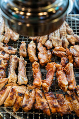 chicken meat grilled on the charcoal