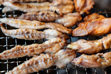 chicken meat grilled on the charcoal