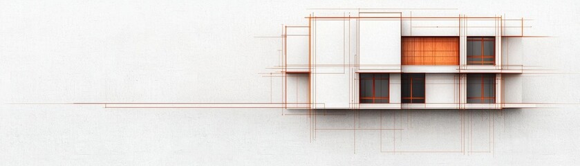 Complex geometric schematics of modern buildings, focusing on symmetry and structural design Engineering Blueprint, Schematics, Geometry