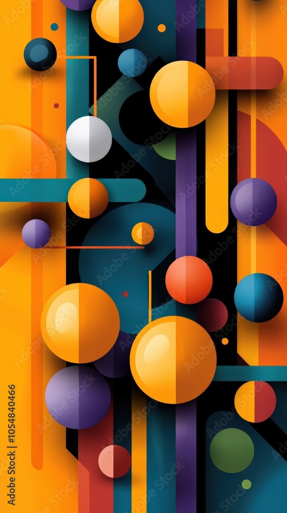 Aufkleber vibrant geometric abstraction a colorful journey through shapes and patterns