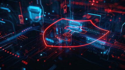 Cyber Security Concept with Shield