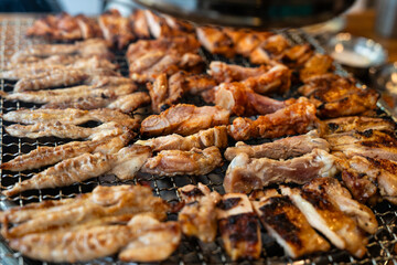 chicken meat grilled on the charcoal