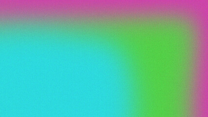 A gradient image with vibrant cyan in the center blending into green on the right and pink at the top, creating a soft and calming abstract effect with a grainy texture