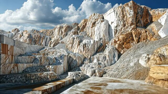 A marble quarry in Italy on a sunny day