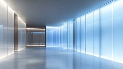 Modern Glass Corridor Interior Design