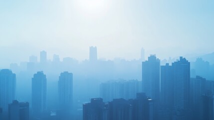 Fototapeta premium Hazy Skyline in Soft Morning Light