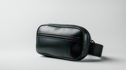 Sleek and modern black leather waist bag perfect accessory for your everyday style and essentials