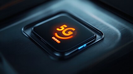 A 5G network icon showing a smartphone with a signal indicator and the "5G" symbol in a clear, modern design.