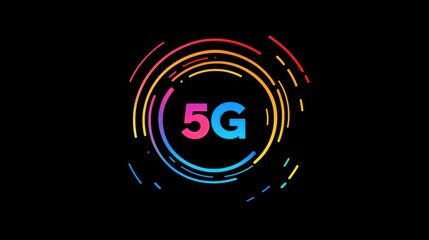 A 5G speed icon featuring a stylized speedometer with the "5G" symbol inside, indicating fast internet speeds.