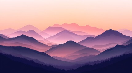 Obraz premium Misty Mountain Valleys with Soft Gradient Tones