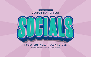 Obraz premium 3d editable social text effect graphic style template